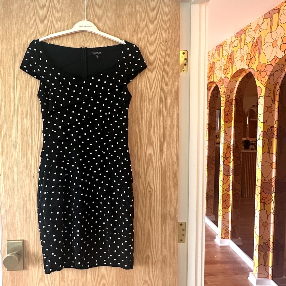 White House Black Market Polka Dot Bandage Dress - Slimming BodyCon - Size 10